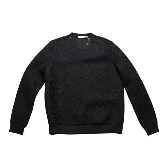 NWT Givenchy Sweater - Black Paisley Textured Print - Size 10 - Thick & Cozy - Picture 1 of 13